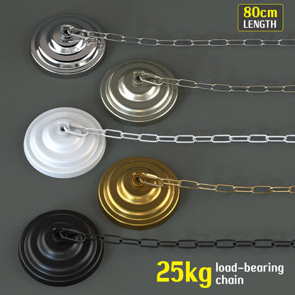 Metal Hanging Link Chain 80cm 25kg with Ceiling Rose Hook Plate