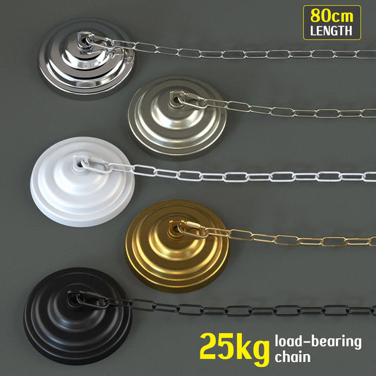 Metal Hanging Link Chain 80cm 25kg with Ceiling Rose Hook Plate