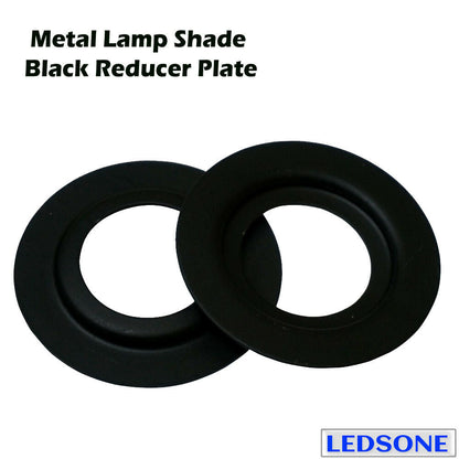 Black Metal Lampshade Reducer Plate – 60 mm, 29 mm Hole - Standard, Black, Pack of 2