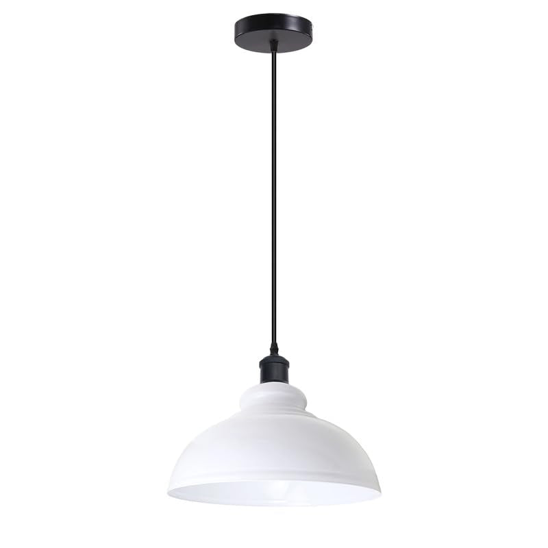Metal Shade Pendant Light – Black Holder, Barn, Dome or Cone, E27 - photo 26