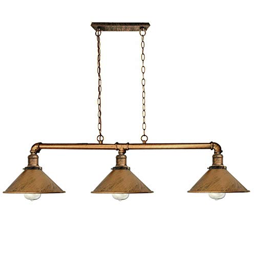 3-Light Water Pipe Pendant Bar – Industrial, E27, 4 Finishes - photo 20