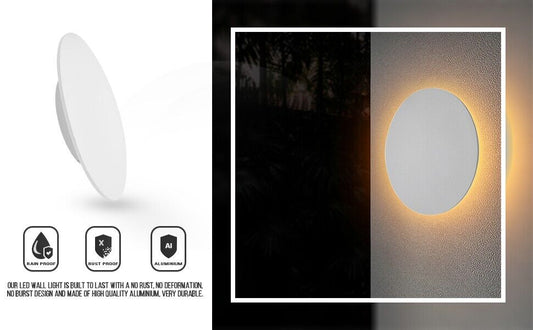 Round LED Halo Wall Light IP54 – White, Warm White - photo 2