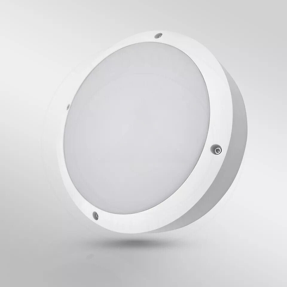 Round LED Bulkhead Light 12W IP54 – Warm White 3000K, White - photo 5