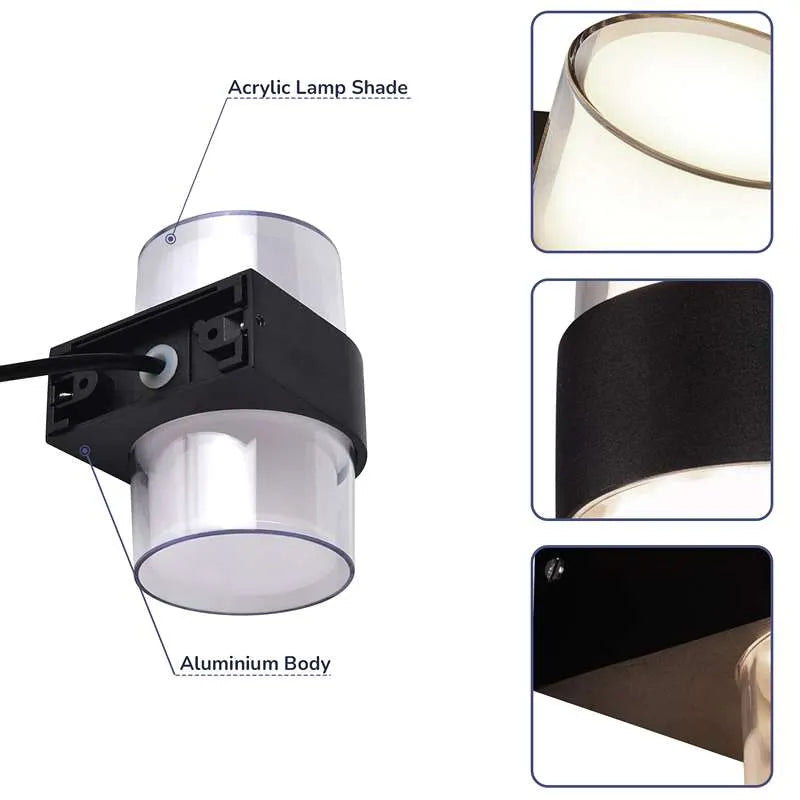 Up Down LED Outdoor Wall Light 12W IP54 – Black, Warm White - photo 2