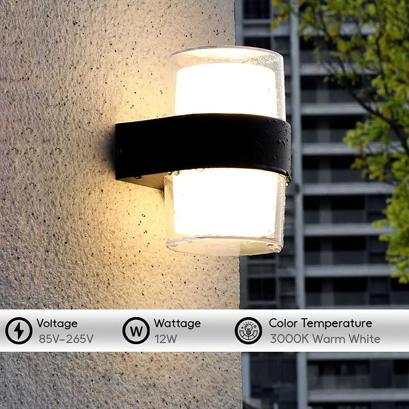 Up Down LED Outdoor Wall Light 12W IP54 – Black, Warm White - photo 4