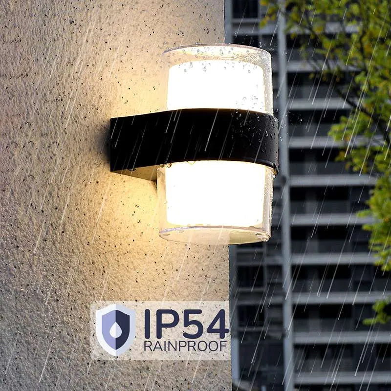 Up Down LED Outdoor Wall Light 12W IP54 – Black, Warm White