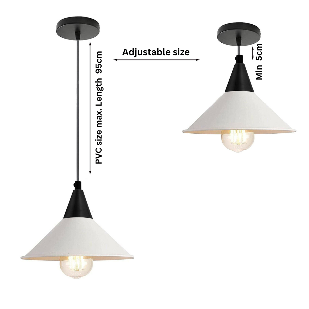3-Light Pendant – Round Plate or Bar, Cones, Cages or Glass Globes, E27 - photo 5