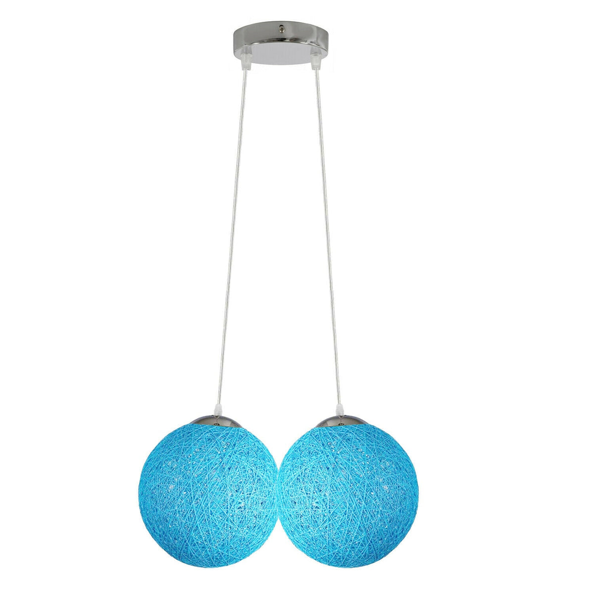 3-Light Rattan Ball Pendant – Round Plate or Bar, Colours & Mixed Sets - photo 17
