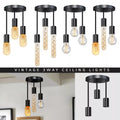 3-Light Semi Flush Ceiling Light – Black, E27