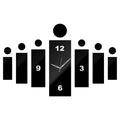 3D DIY Wall Clock Sticker – Black Acrylic Rectangles, Modern Design