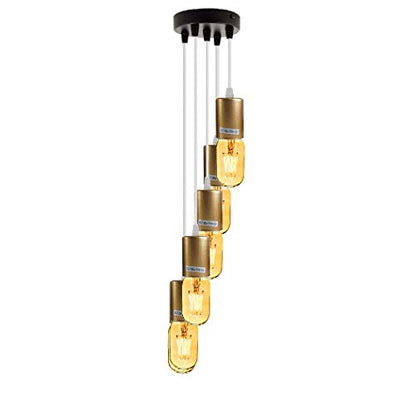 5 Light Cascade Pendant – Gold or Mixed Colour Holders, E27
