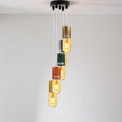 5 Light Cascade Pendant – Gold or Mixed Colour Holders, E27 - photo 3