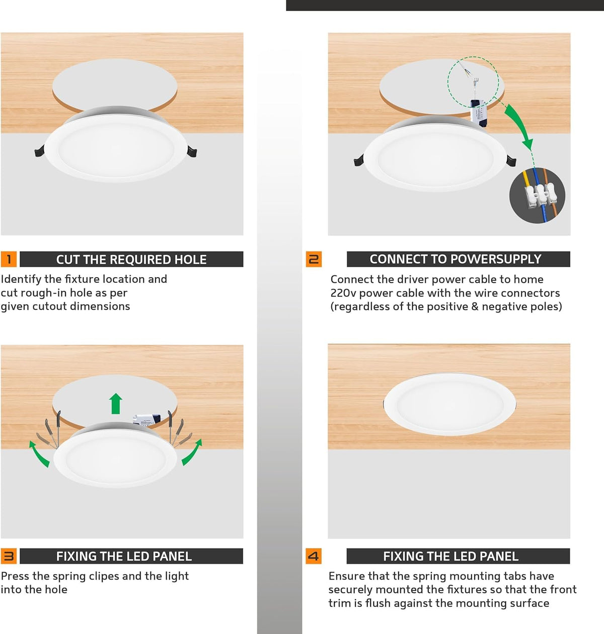 Round Recessed LED Downlight 5W – Cool White 6000K, 550 lm - photo 12