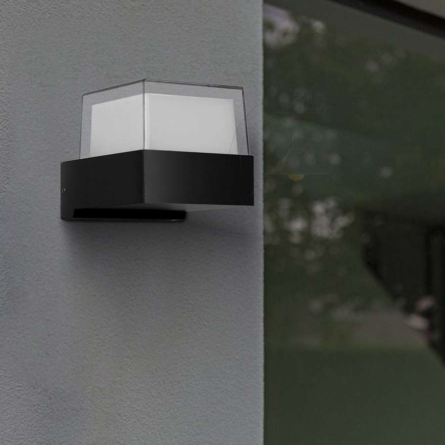 Square 7W LED Wall Light IP54 – Black, Die-cast Aluminium - photo 8