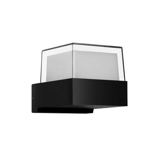 Square 7W LED Wall Light IP54 – Black, Die-cast Aluminium