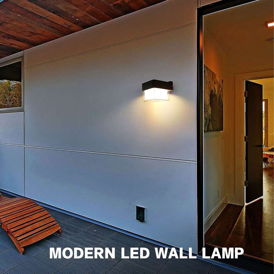 Square 7W LED Wall Light IP54 – Black, Die-cast Aluminium - photo 7
