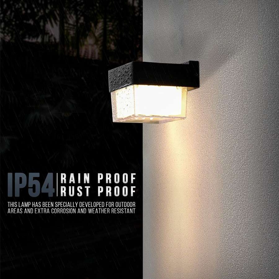 Square 7W LED Wall Light IP54 – Black, Die-cast Aluminium - photo 2