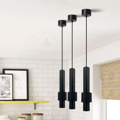Tube Pendant Light – Black or Black & Gold, Single or Pair - photo 5