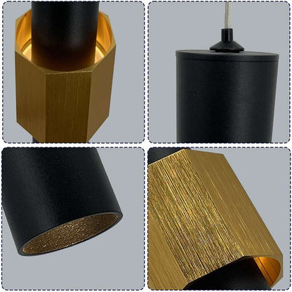 Tube Pendant Light – Black or Black & Gold, Single or Pair - photo 6