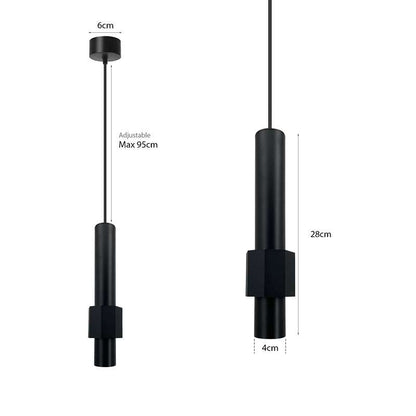 Tube Pendant Light – Black or Black & Gold, Single or Pair - photo 9
