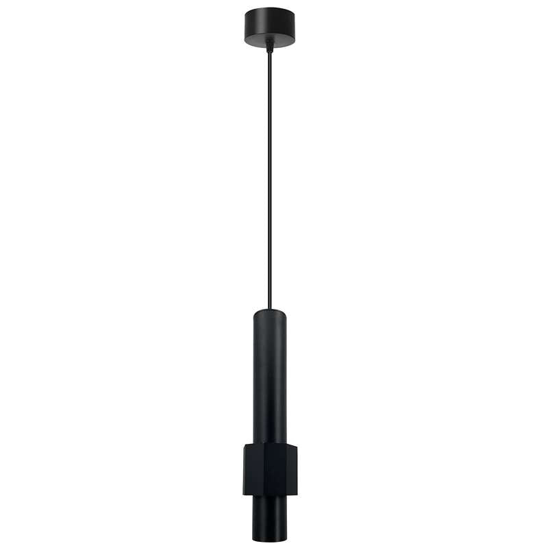 Tube Pendant Light – Black or Black & Gold, Single or Pair - Black, Single, Without Bulb