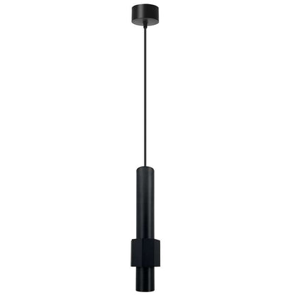 Tube Pendant Light – Black or Black & Gold, Single or Pair - Black, Single, Without Bulb