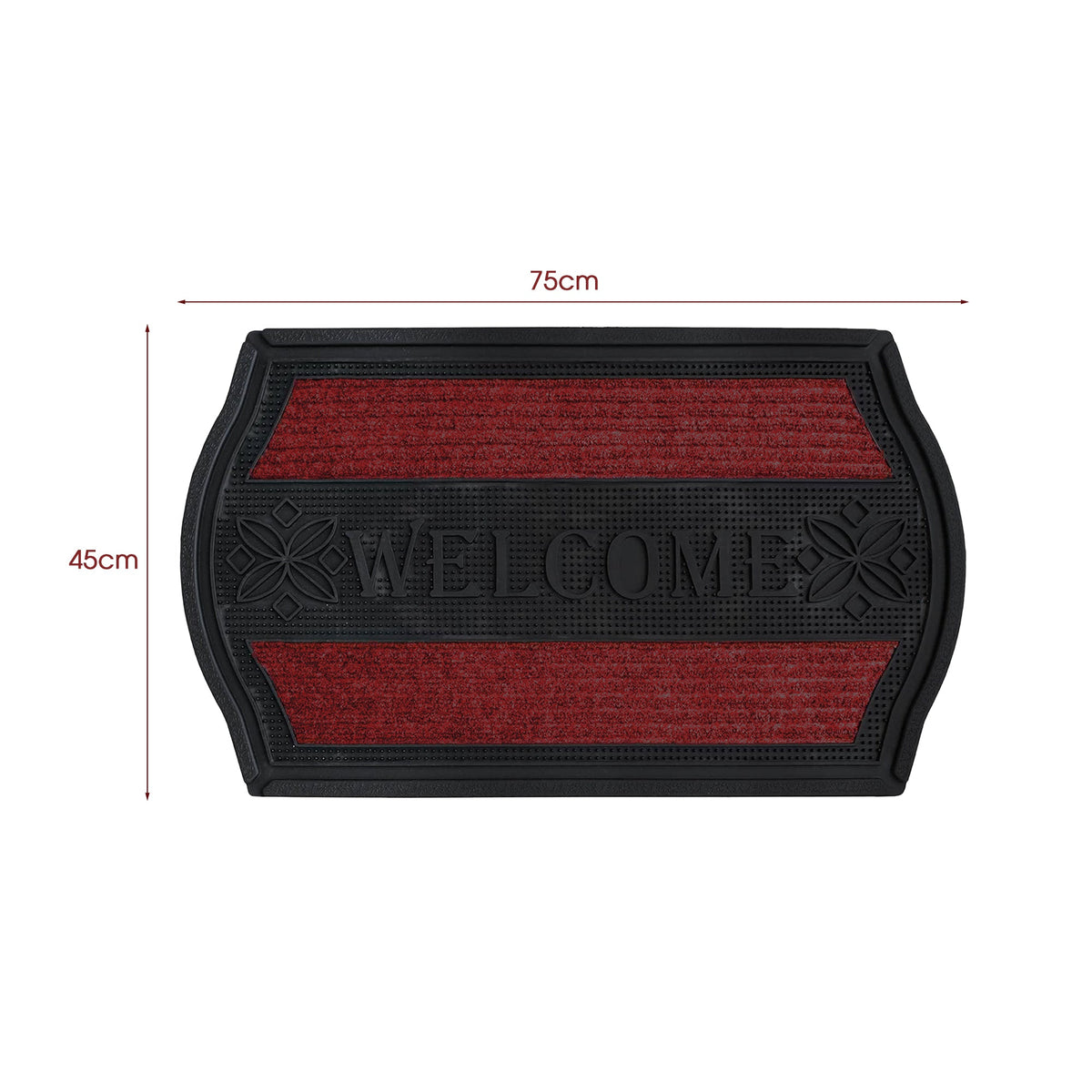 Black and Red Rubber Welcome Mats – 45 x 75 cm, Packs of 3, 5 or 10 - photo 4