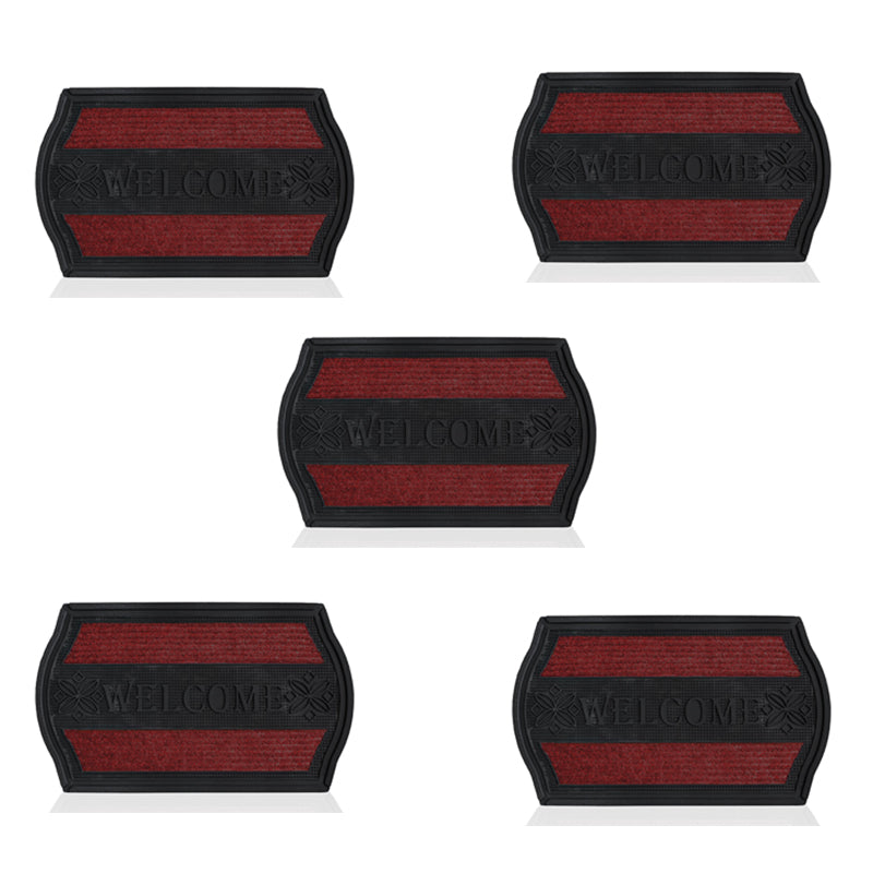 Black and Red Rubber Welcome Mats – 45 x 75 cm, Packs of 3, 5 or 10 - 5 Mats