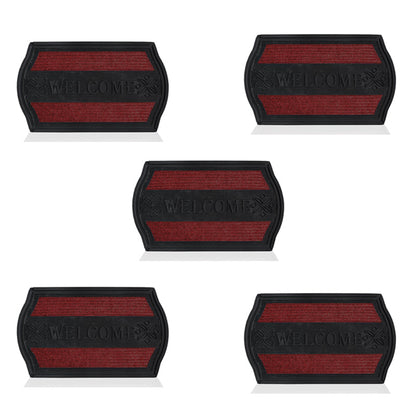 Black and Red Rubber Welcome Mats – 45 x 75 cm, Packs of 3, 5 or 10 - 5 Mats