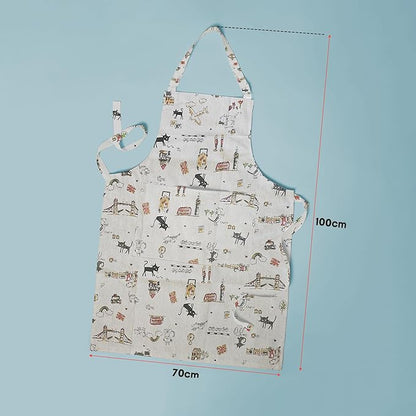 London Cats Print Cotton Bib Aprons, Pack of 3 – Front Pocket - photo 3