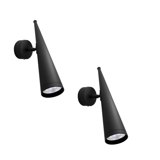Cone GU10 Wall Light – Black, Pack of 2 - photo 2