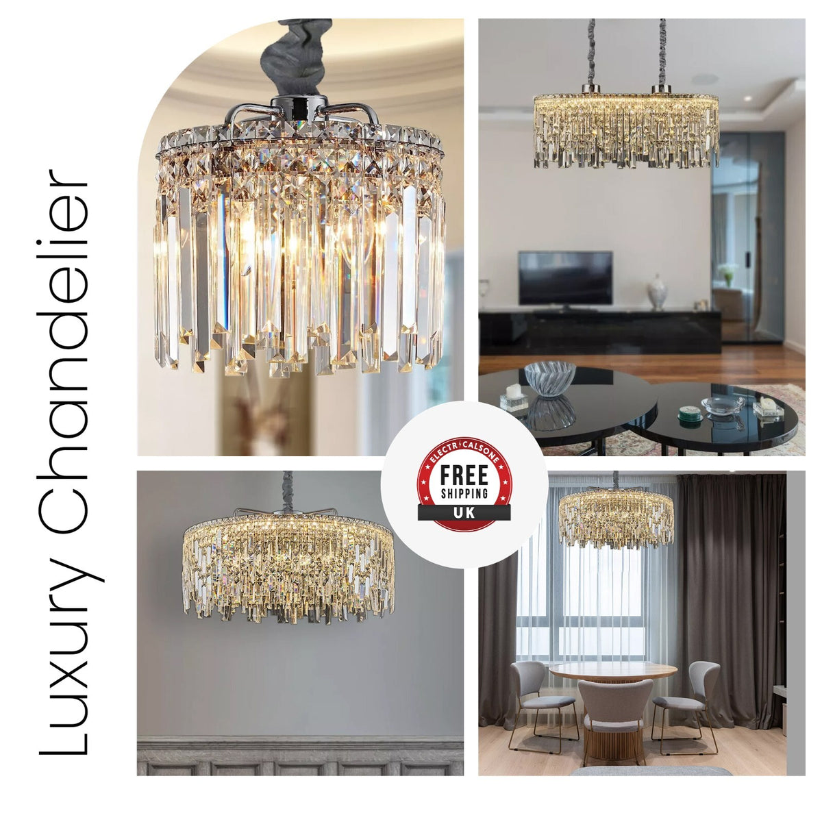 Modern Crystal Chandelier K9 LED Droplet Ceiling Light Luxury Hanging Fixture - photo 12