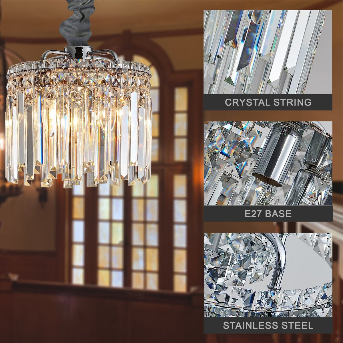 Modern Crystal Chandelier K9 LED Droplet Ceiling Light Luxury Hanging Fixture - photo 2