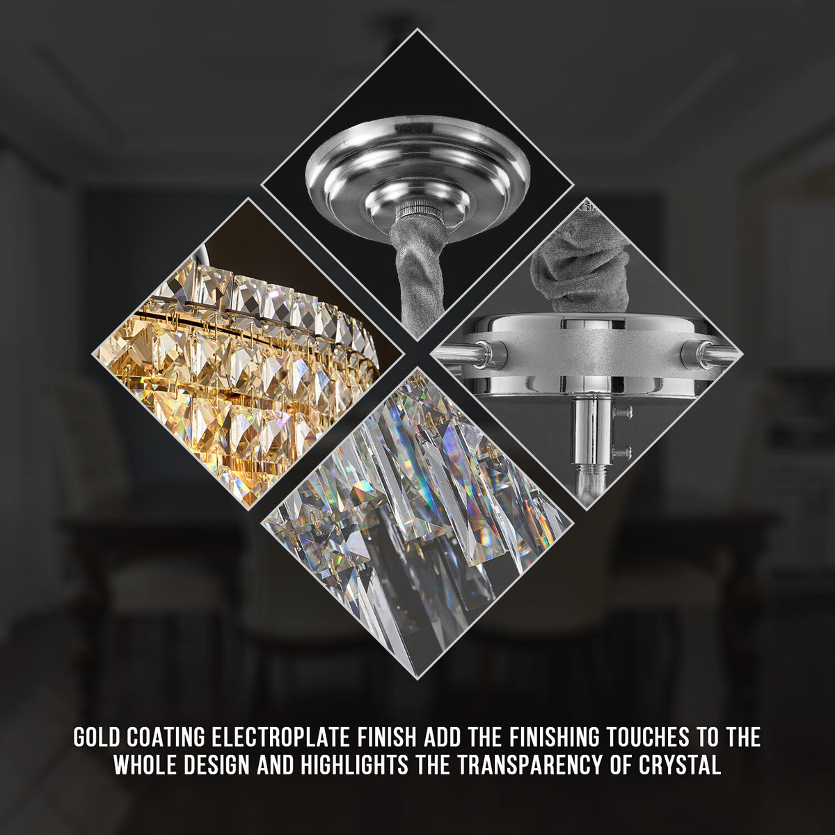 Modern Crystal Chandelier K9 LED Droplet Ceiling Light Luxury Hanging Fixture - photo 6