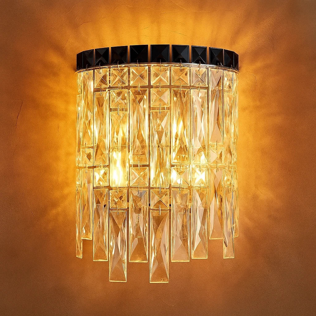 Modern Crystal Chandelier K9 LED Droplet Ceiling Light Luxury Hanging Fixture - Chrome, No Shade, C35 LED Bulb 4W