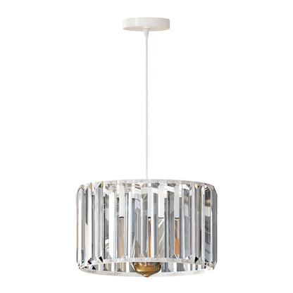 Crystal Drum Pendant Light – 20 or 30 cm, Chrome Fitting, E27 - photo 4