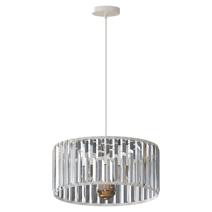 Crystal Drum Pendant Light – 20 or 30 cm, Chrome Fitting, E27 - Chrome, Crystal Drum 30 cm, Without Bulb