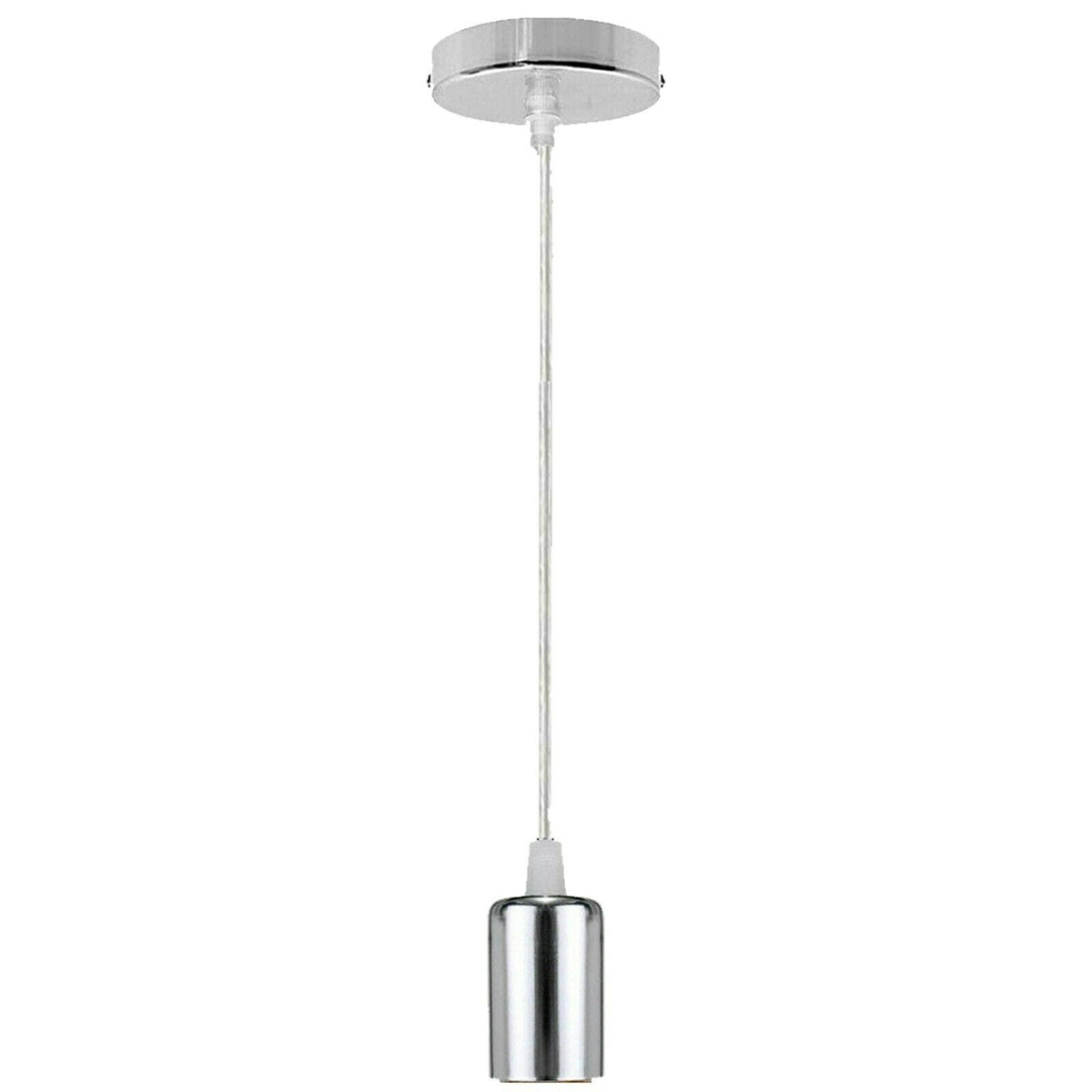Crystal Drum Pendant Light – 20 or 30 cm, Chrome Fitting, E27 - Chrome, No Shade (Pendant Set Only), Without Bulb