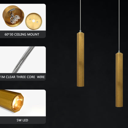 Cylinder Tube Pendant Light – Black or Gold, Single or Pair - photo 10