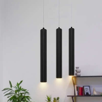 Cylinder Tube Pendant Light – Black or Gold, Single or Pair