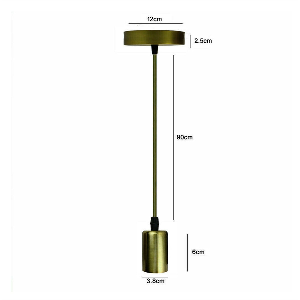 Pendant Light Fitting – Green or Yellow Brass E27 Holder - photo 3