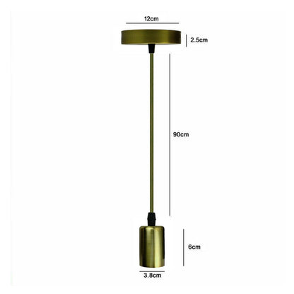 Pendant Light Fitting – Green or Yellow Brass E27 Holder - photo 3