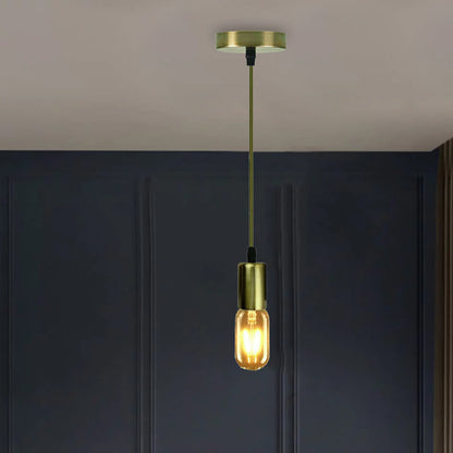 Pendant Light Fitting – Green or Yellow Brass E27 Holder - photo 2