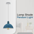 Dome Pendant Light – Cyan Blue, 21 cm, E27, Single or Pair