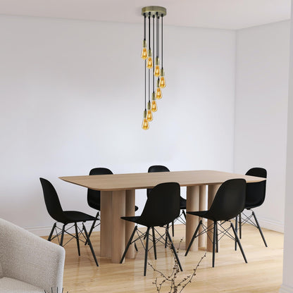 8-Light Cluster Pendant – 120 mm Rose, Adjustable Drops, E27 - photo 2