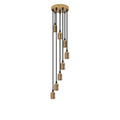 8-Light Cluster Pendant – 120 mm Rose, Adjustable Drops, E27 - French Gold, No Shade, Without Bulb