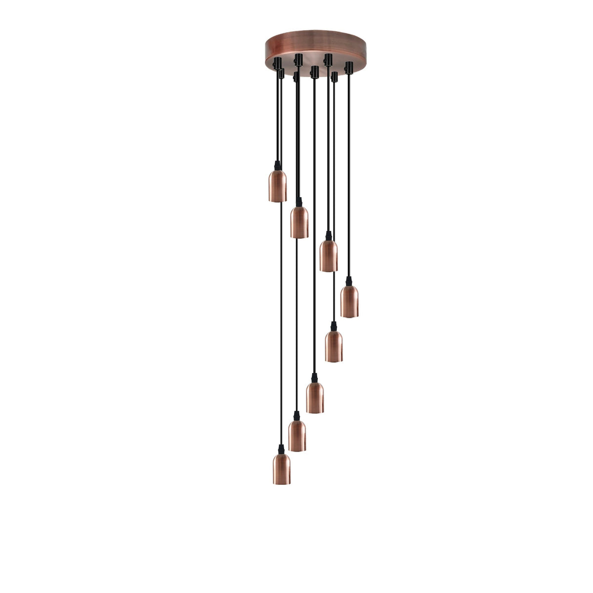 8-Light Cluster Pendant – 120 mm Rose, Adjustable Drops, E27 - photo 11