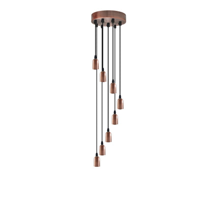 8-Light Cluster Pendant – 120 mm Rose, Adjustable Drops, E27 - photo 11