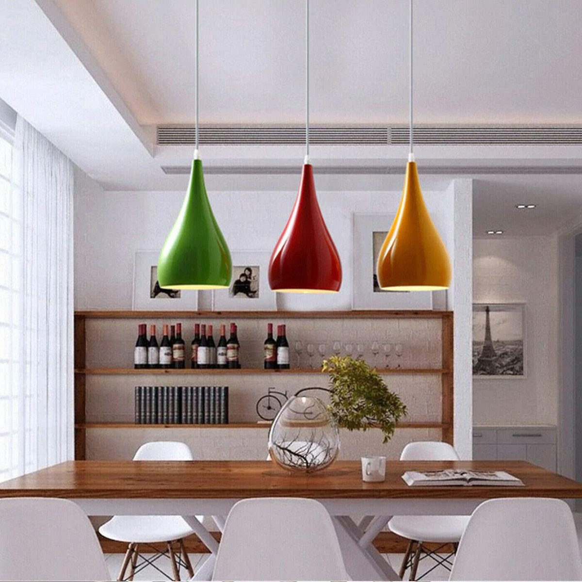 Teardrop Pendant Light – 16 cm Metal Shade, 11 Colours, E27 - photo 3