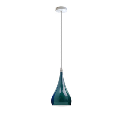 Teardrop Pendant Light – 16 cm Metal Shade, 11 Colours, E27 - photo 14